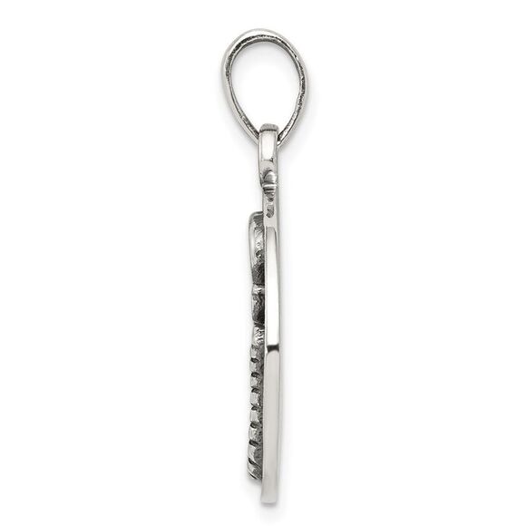 Sterling Silver Scorpio the Scorpion Zodiac Embossed Circle Pendant - Picture 2 of 5